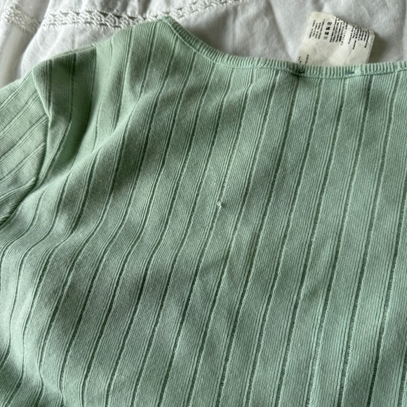 ⚠️❌SOLD❌⚠️Morgan De Toi Y2K Mint Green Lace Trim Ribbed Knit Top T1 (Fits S–L) - Picture 9 of 12